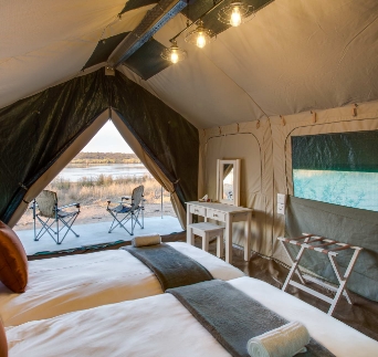 little mongena tented camp - view from inside tent