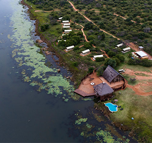 aerial view of little mongena and pool area
